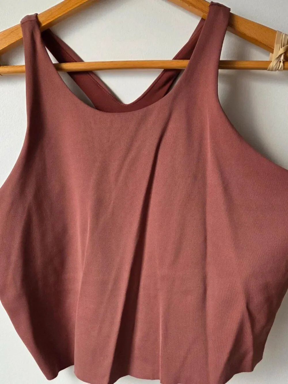 EUC NIKE YOGA DRI FIT BROWN BRA /CROP TOP SIZE XL